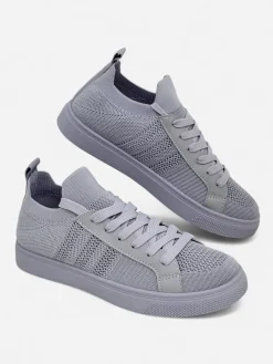 Best Androsia Gray Sneakers – Stylowe buty sportowe płaskie na lato i wiosnę Trampki