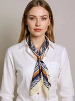 Discount Apollonia elegancki szalik damski z poliestru 69x66 cm – /czarny Damskie Chusty / Apaszki / Szaliki