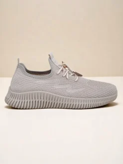 Aurelia Beige – Beżowe tenisówki damskie tkanina sznurowane Damskie Ugc|Sportowe