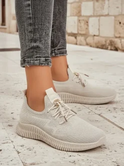 Clearance Aurelia Bianca – białe damskie sneakersy na płaskiej podeszwie Damskie Ugc|Sportowe