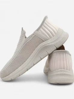 Sale Aurelia Comfort Beżowe Slip On Damskie Buty z Tkaniny Na Płaskim Obcasie Damskie Ugc|Bieganie, Ćwiczenia I Trening