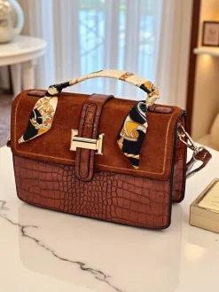 New Aurelia Elegante - Mini torebka damska zamszowo-patentowa Venezia Classico Damskie Małe Torebki