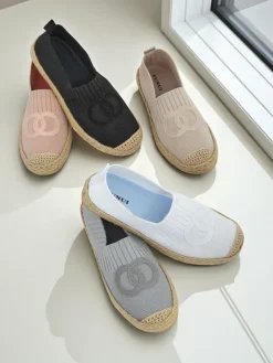 Online Aurelia Espadryle Beżowe – Płaskie wsuwane buty damskie Espadryle Płaskie