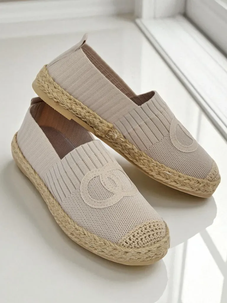 Online Aurelia Espadryle Beżowe – Płaskie wsuwane buty damskie Espadryle Płaskie