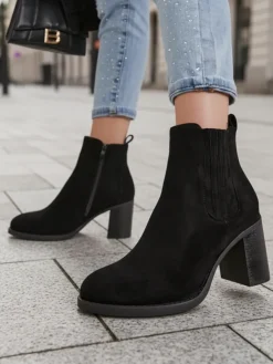 Sale Aurelia Klasyczne Botki Damskie na Obcasie Botki Na Słupku