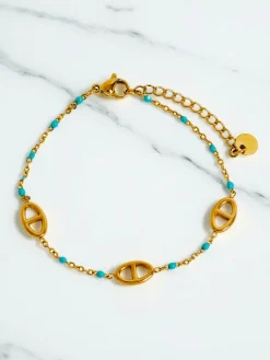 New Aurelia Perseus - elegancka bransoletka pozłacana z motywem geometrycznym Damskie Biżuteria