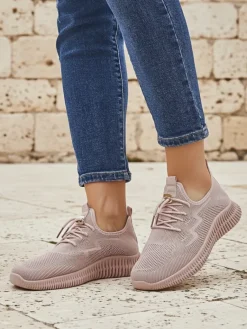 Clearance Aurelia Rosa – damskie buty sportowe z tkaniny, różowe, płaski obcas Damskie Ugc|Sportowe