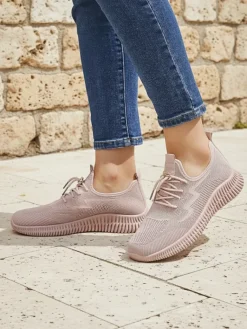 Clearance Aurelia Rosa – damskie buty sportowe z tkaniny, różowe, płaski obcas Damskie Ugc|Sportowe