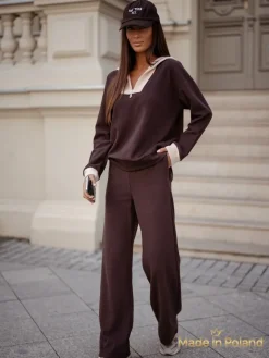 Sale Bawełniany Damski komplet sweterkowy Fissa Damskie Komplety Damskie