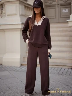 Sale Bawełniany Damski komplet sweterkowy Fissa Damskie Komplety Damskie