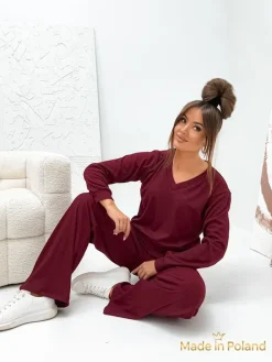 Outlet Bawełniany Damski komplet sweterkowy Shadow Line Damskie Komplety Damskie