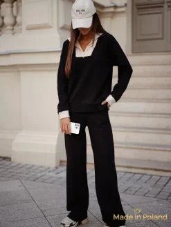 New Bawełniany Damski komplet sweterkowy Fissa Damskie Komplety Damskie