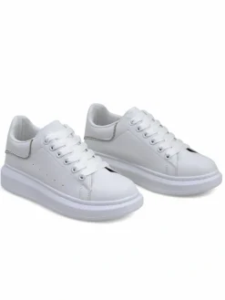 Białe Sportowe Sneakersy Athena z Ekoskóry Damskie Sneakersy