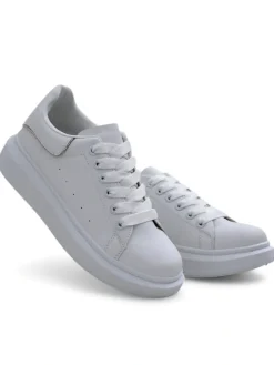 Białe Sportowe Sneakersy Athena z Ekoskóry Damskie Sneakersy