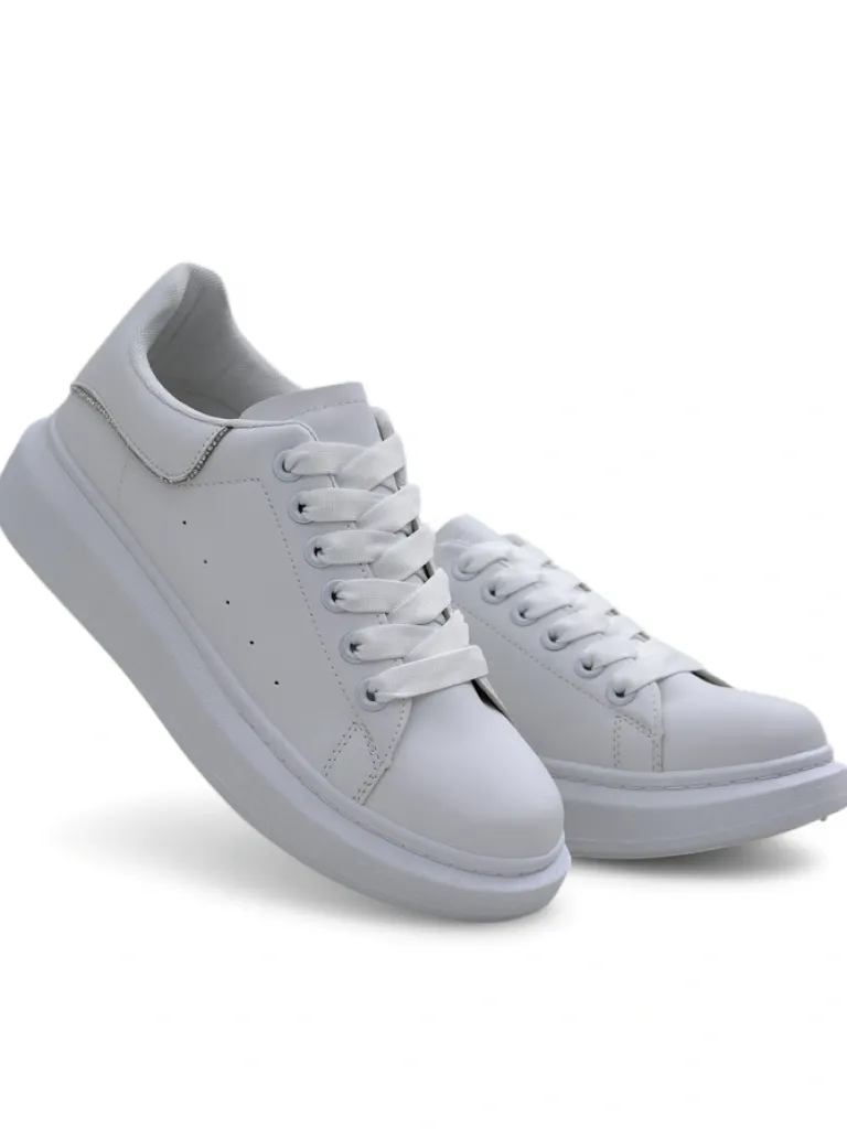 Białe Sportowe Sneakersy Athena z Ekoskóry Damskie Sneakersy