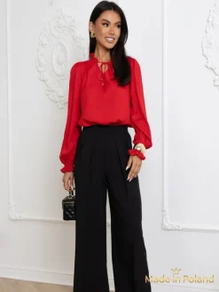 New Bluzka damska z ozdobnym dekoltem Frankie Bluzki / Koszule / Koszulki