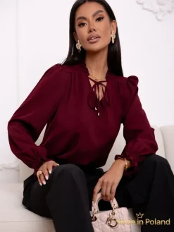 Online Bluzka damska z ozdobnym dekoltem Frankie Bluzki / Koszule / Koszulki