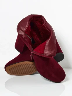 Online Botki damskie eko zamszowe z dżetami Selva Botki Z Delikatnym Ociepleniem|Botki Na Słupku