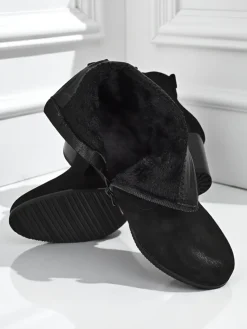 Best Botki damskie eko zamszowe na obcasie Crimson Echo Botki Z Delikatnym Ociepleniem|Botki Na Słupku