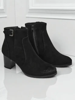 Online Botki damskie eko zamszowe na obcasie Crimson Dusk Botki Na Słupku|Nowość