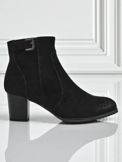 Online Botki damskie eko zamszowe na obcasie Crimson Dusk Botki Na Słupku|Nowość