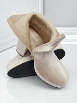 Online Botki damskie na słupku al'la Welur Miss Botki Z Delikatnym Ociepleniem|Botki Na Słupku