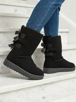 Best Botki Stella z ekoskóry zamszowej na płaskim obcasie Śniegowce