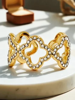 New Bransoletka Ariadne Silverita z kryształami – srebrna, geometryczny wzór glamour Damskie Biżuteria