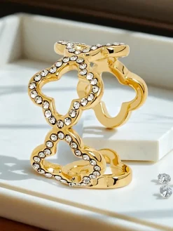 New Bransoletka Ariadne Silverita z kryształami – srebrna, geometryczny wzór glamour Damskie Biżuteria