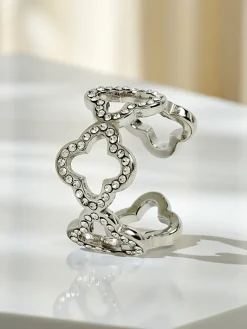 Discount Bransoletka Ariadne Silverita z kryształami – srebrna, geometryczny wzór glamour Damskie Biżuteria