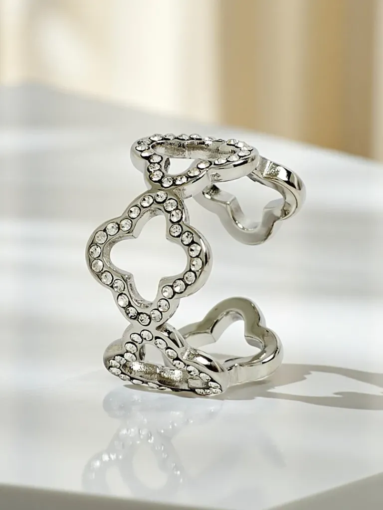 Discount Bransoletka Ariadne Silverita z kryształami – srebrna, geometryczny wzór glamour Damskie Biżuteria