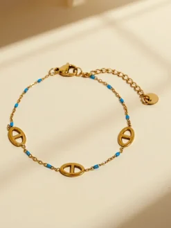 New Bransoletka Callisto Aurea z koralikami pozłacana Damskie Biżuteria