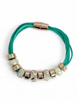 Bransoletka damska z koralikami i cyrkoniami Damskie Biżuteria