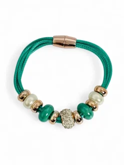 Bransoletka damska z koralikami i cyrkoniami Damskie Biżuteria