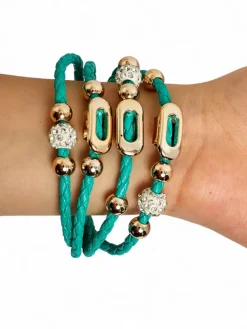 Bransoletka damska z koralikami i cyrkoniami Damskie Biżuteria