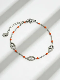 Clearance Bransoletka Hera Argento z pomarańczowymi akcentami – stylowy minimalizm Damskie Biżuteria