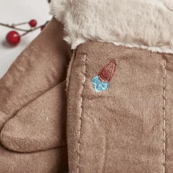 Clearance Brązowe dziecięce rękawiczki na sznurku i z jednym palcem - Rękawiczki Rękawiczki