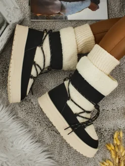 Outlet Buty a'la śniegowce damskie Quill Haven Śniegowce|Botki Na Platformie