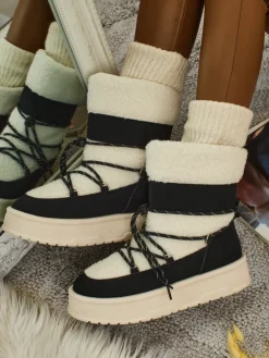 Outlet Buty a'la śniegowce damskie Quill Haven Śniegowce|Botki Na Platformie