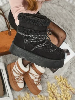 Hot Buty a'la śniegowce damskie Danira Śniegowce|Botki Na Platformie