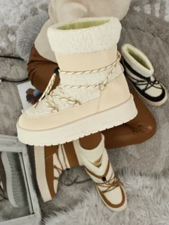 Outlet Buty a'la śniegowce damskie Quill Haven Śniegowce|Botki Na Platformie