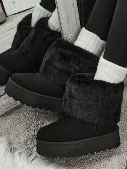 Outlet Buty a'la śniegowce damskie z futerkiem Irelle Śniegowce|Botki Na Platformie