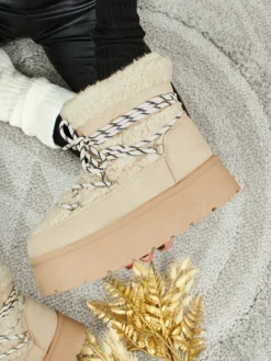 Outlet Buty a'la śniegowce damskie Danira Śniegowce|Botki Na Platformie