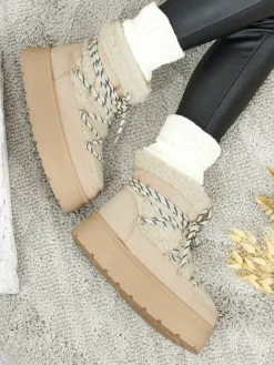 Outlet Buty a'la śniegowce damskie Danira Śniegowce|Botki Na Platformie