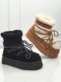 Outlet Buty a'la śniegowce damskie Danira Śniegowce|Botki Na Platformie