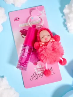 New Błyszczyk do ust dla dzieci z laleczką Fuchsia Usta