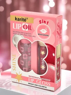 New Błyszczyk z brokatem i błyszczyk bezbarwny 2w1 Wine Room Usta