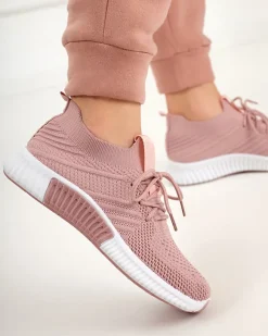 Online Ciemnoróżowe damskie buty sportowe Merisal - Obuwie Damskie Bieganie, Ćwiczenia I Trening