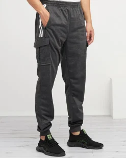 Clearance Ciemnoszare męskie spodnie dresowe - Odzież Spodnie