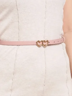 Sale Cienki damski pasek do spodni casualowy z klamerką w serduszka Damskie Paski
